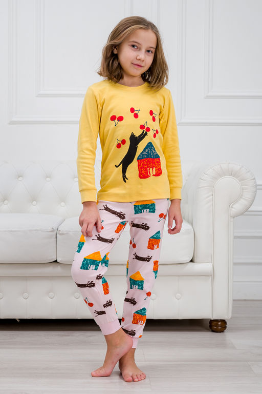 Пижама детская из интерлока Улыбка кот игрун - Амадэль фото 6