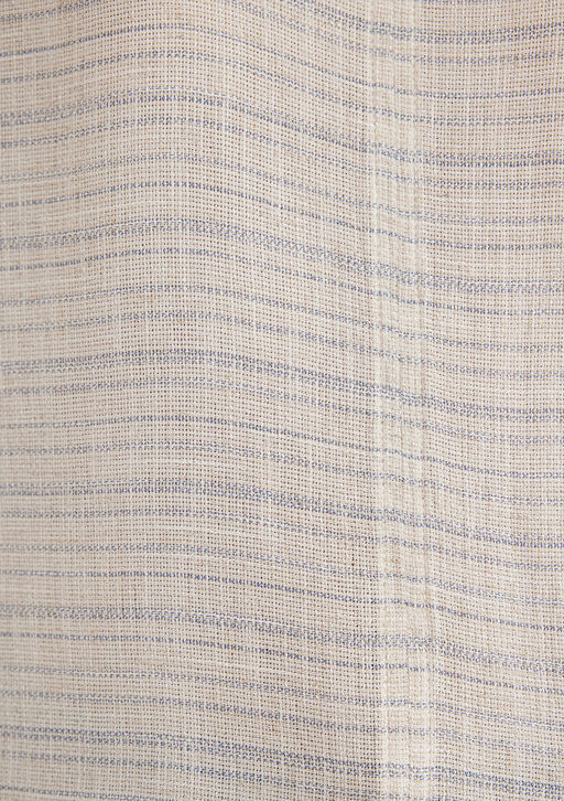 Keten Kar?s?ml? Cizgili Bej Bluz - Mavi фото 6