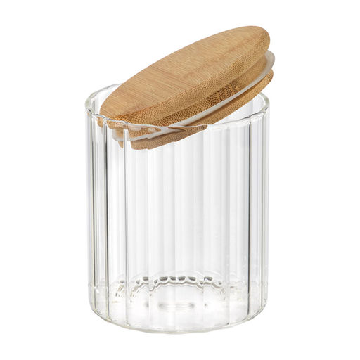 Банка из рельефного стекла 450 мл, AROMA RIVIERA, с кр. из бамбука арт. 108278