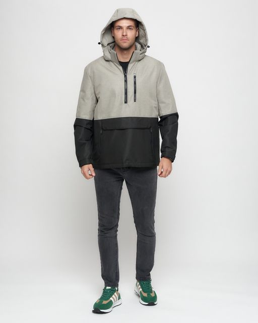 Куртка-анорак спортивная мужская бежевого цвета 3307B - Wonderrman фото 6