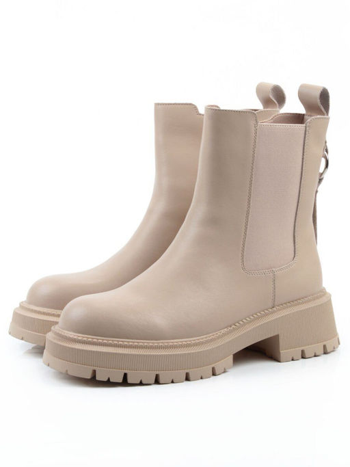 04-PAT160-2Z BEIGE Ботинки зимние женские (натуральная кожа, 100% шерсть)