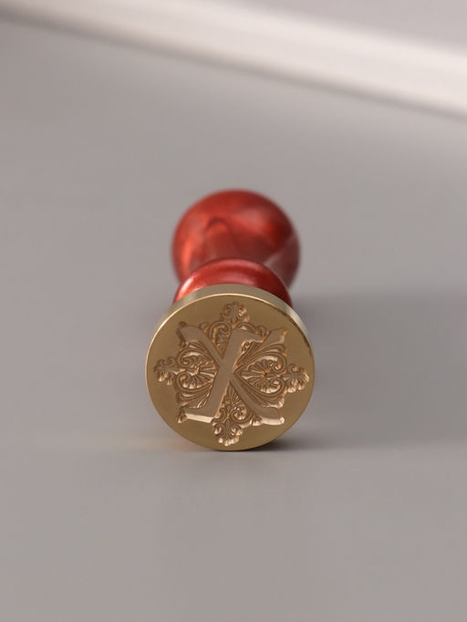 Печать для сургуча с пластиковой ручкой «Буква X на вензеле», 2.5×2.5×6.3 см