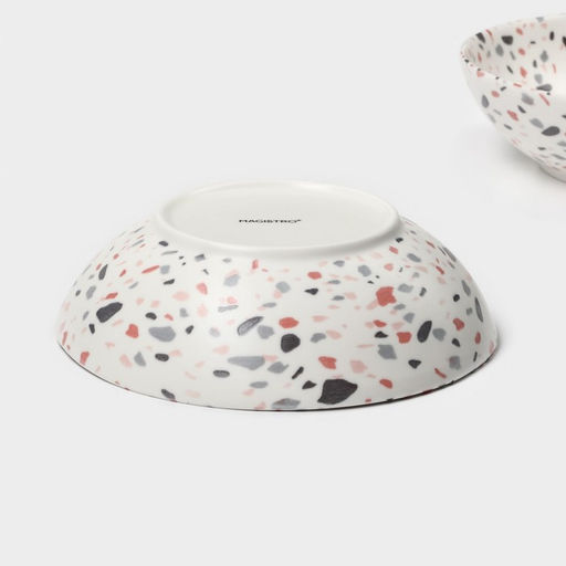 Тарелки глубокие Magistro Terazzo, 700 мл, 18×5.5 см, набор 2 шт., фарфор, белые