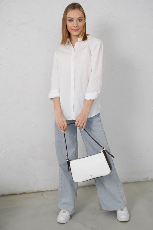 Сумка женская Ц-549/2.1 белый+коричневый - Protege фото 2