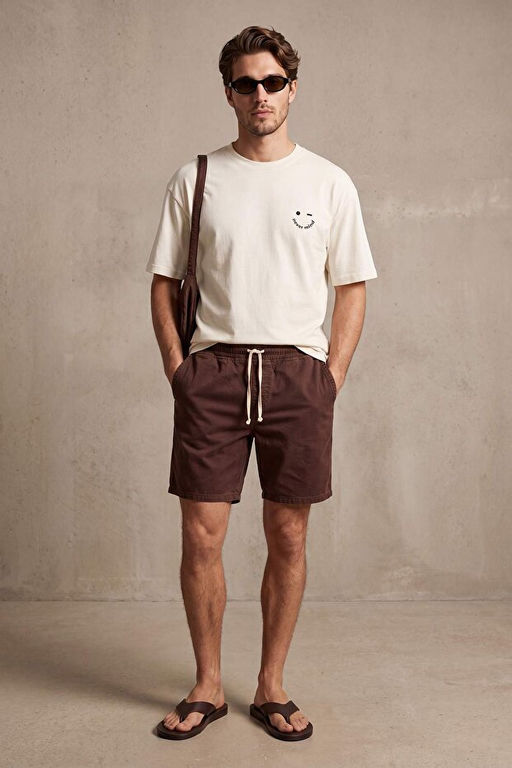 Kahverengi Regular Fit Beli Lastikli _ort & Bermuda TMNSS26SR00018 - Trendyolmilla фото 2