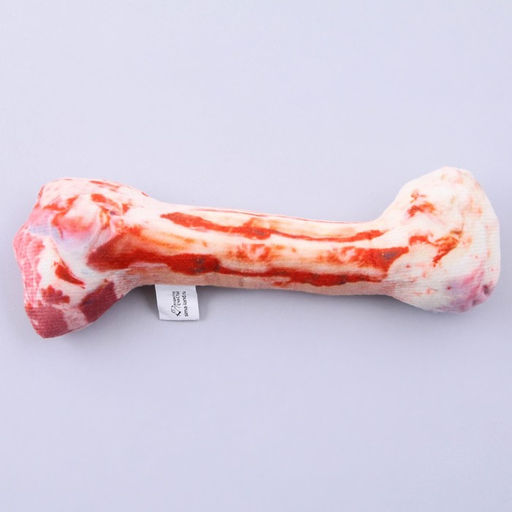 Игрушка для собак с пищалкой Косточка из текстиля, 19,6 х 6,6 см - Пушистое счастье фото 4