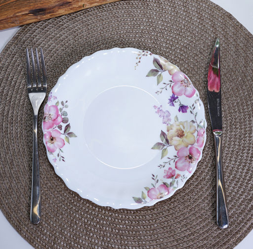 Тарелка десертная круглая 19,5см. SILVIA (стеклокер) арт. RDP195-155 (114431)