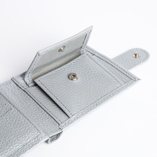 Кошелёк на кнопке, TEXTURA, цвет серый  фото 4