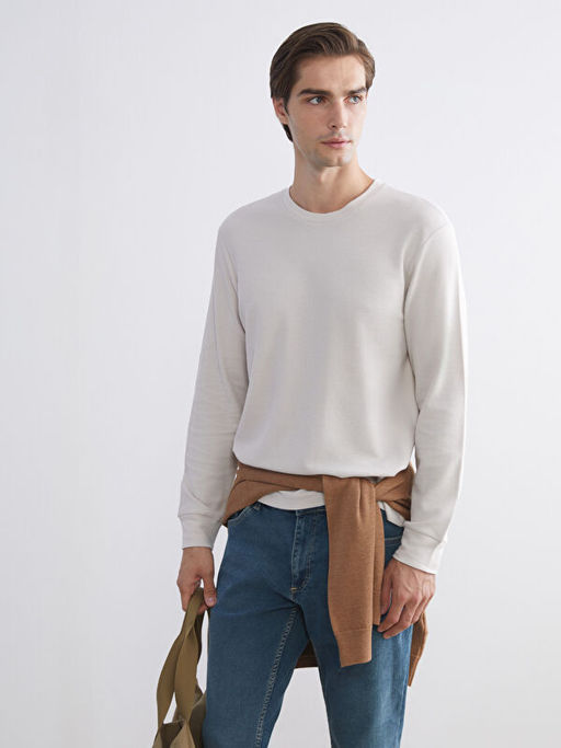 Bisiklet Yaka Uzun Kollu Erkek Ti??rt