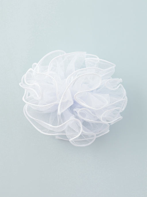 Цена за 6 шт. Бант для волос на резинке «Школьница», d=13 см, белый