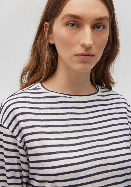 Lacivert Cizgili Tisort - Mavi фото 5