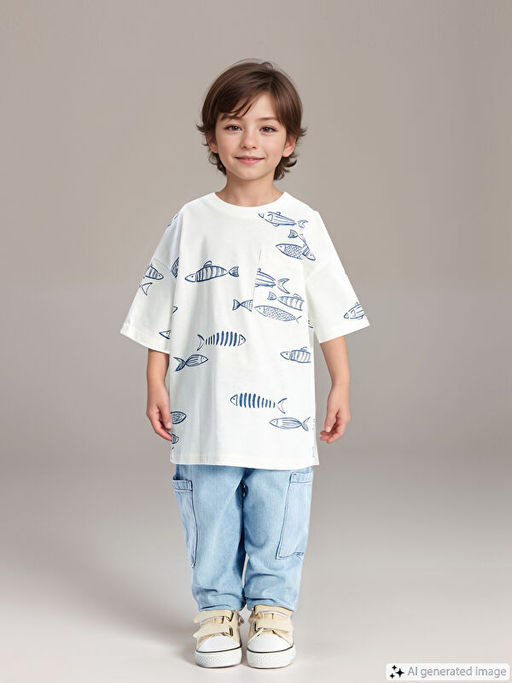 Bisiklet Yaka K?sa Kollu Bask?l? Erkek Bebek Ti??rt - Waikiki фото 2