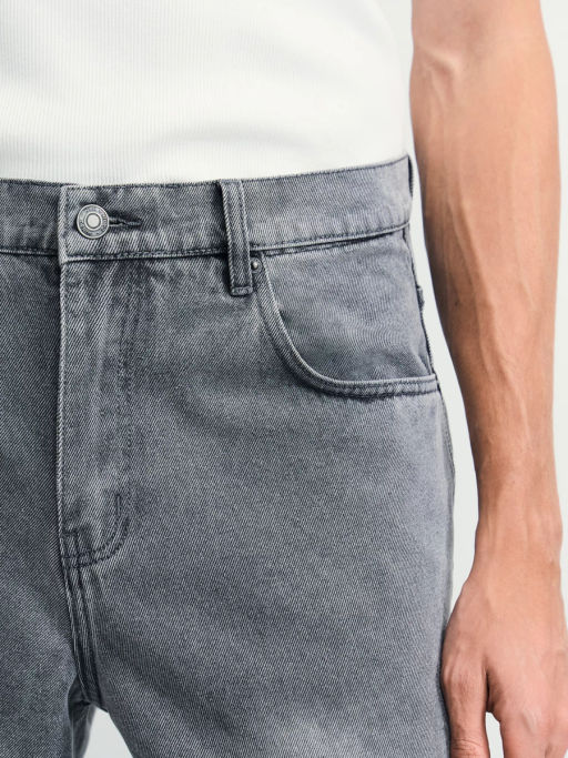 Джинсы wide leg с эффектом стирки / Zarina  фото 6