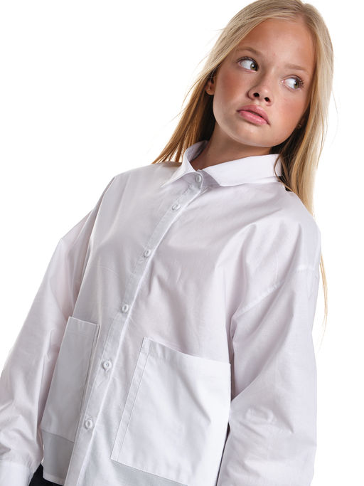 Рубашка белая для девочки в школу 22-7663 белый - Mini maxi фото 6