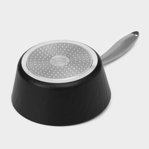 Ковш Magistro Rock Stone, 1.5 л, d=18 см, h=8 см, с крышкой, антипригарное покрытие, индукция, алюминий, чёрный