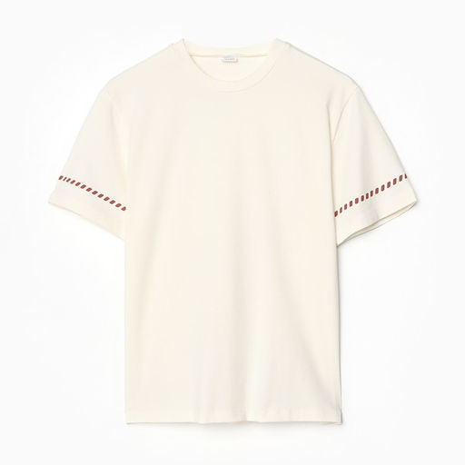 Футболка женская с красным кантом Basic line, молочная, размер 42