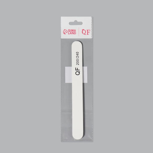 Цена за 10 шт. Пилка для ногтей, прямая, 200/240 грит, 18 см, белая