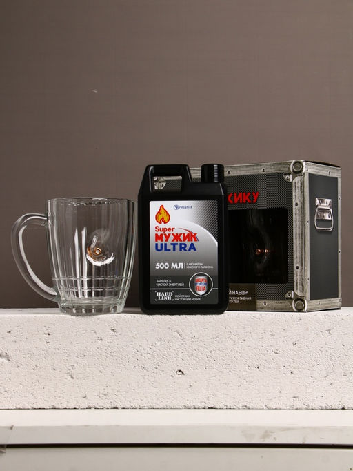 Подарочный набор Super ultra, гель для душа канистра 500 мл и стакан с пулей, HARD LINE  фото 3