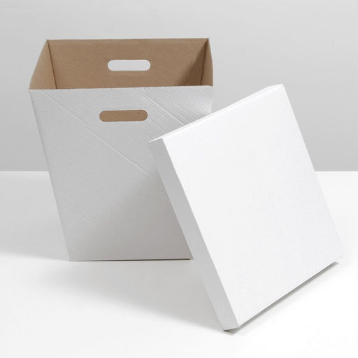 Коробка сборная, для больших букетов, крышка-дно, трапеция, белая 27 х 38 х 42 см - Simaland фото 2