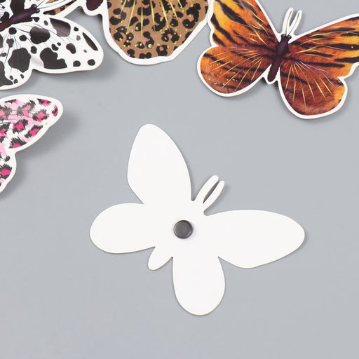 Бабочки картон Шкуры животных набор 12 шт h=4-10 см на магните - Simaland фото 3