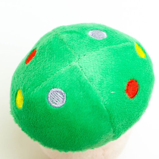 Игрушка для собак Гриб, 10 см, белая/зелёная - Пижон фото 3