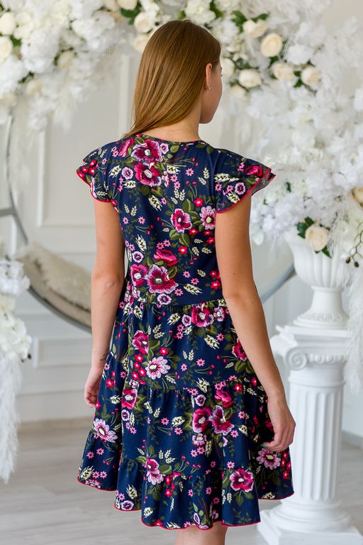 Платье женское из кулирки Люси малиновый колос - Амадэль фото 9