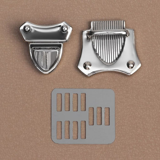 Цена за 3 шт. Застёжка для сумки, 4 4,2 см, цвет серебряный - Арт узор фото 3