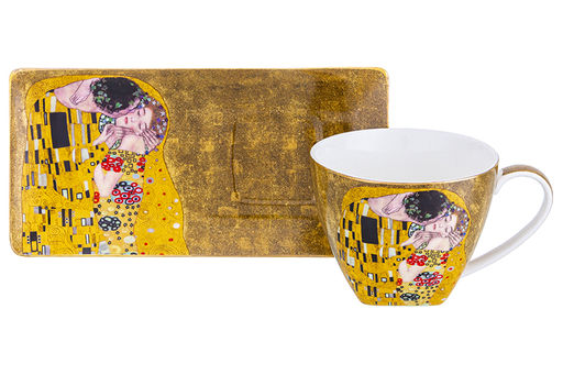 Чашка 250 мл с блюдцем для десерта 20,5*10,5*2 см Поцелуй NEW BONE CHINA - Elan gallery фото 3