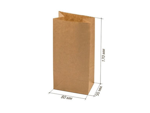Цена за 10 шт. 4000M Бумажный крафт пакет без ручек, с прямоугольным дном 80*50*170 мм
