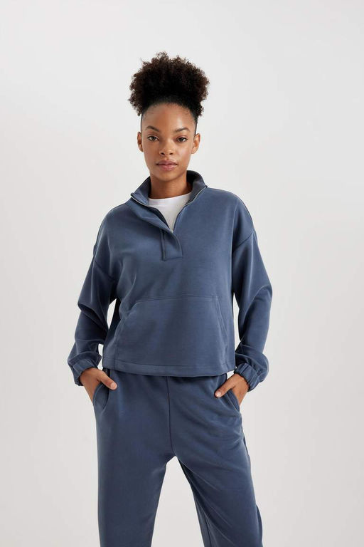 DeFactoFit Спортивная толстовка Oversize премиум-класса с высоким воротником  фото 6