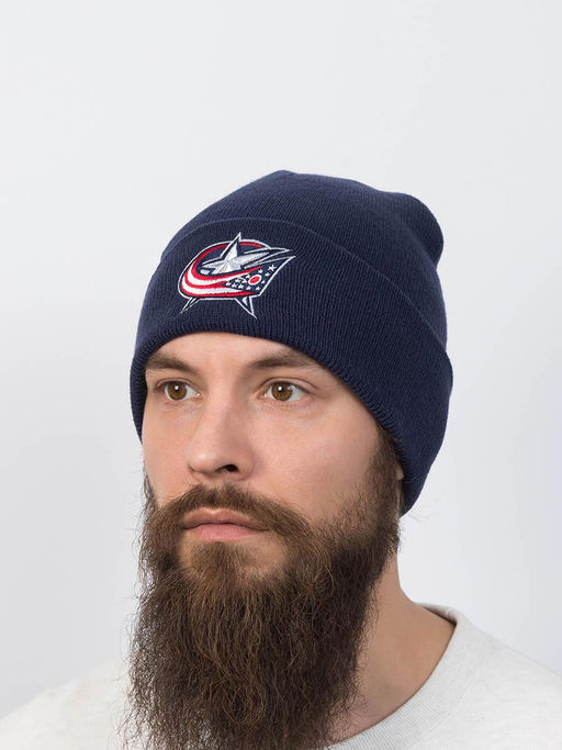 Шапка AMERICAN NEEDLE арт. 21019A-CBJ Columbus Blue Jackets Cuffed Knit NHL (темно-синий)  фото 3