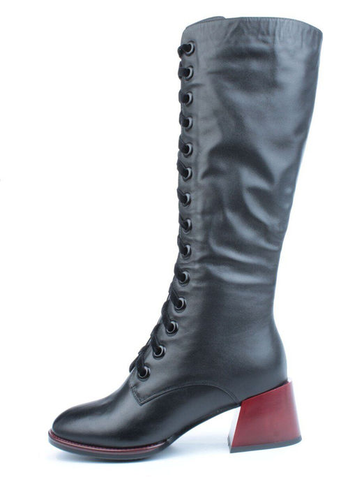 02-BA100-1 BLACK Сапоги зимние женские (натуральная кожа, натуральный мех)