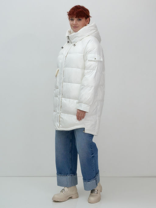 Куртка зимняя женская с капюшоном модная белого цвета 7341Bl - Visdeer фото 13