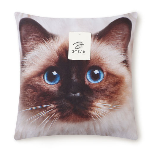 Подушка декоративная Этель Бирманская кошка 40х40 см, габардин, 100% п/э  фото 4