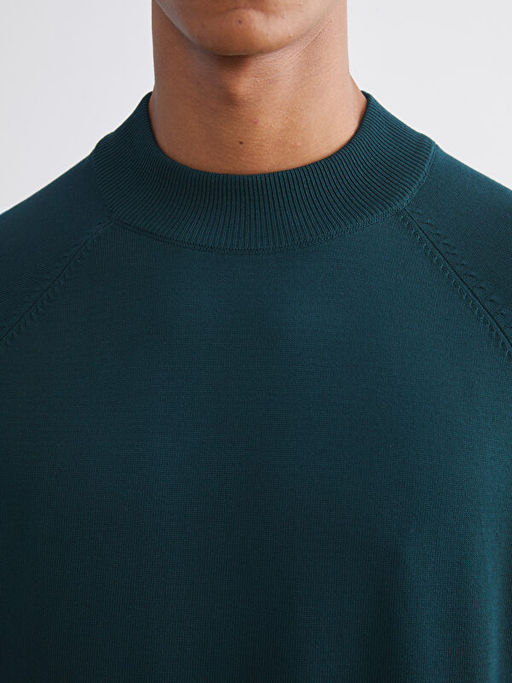 Yar?m Bal?k?? Yaka Uzun Kollu Erkek Triko Kazak