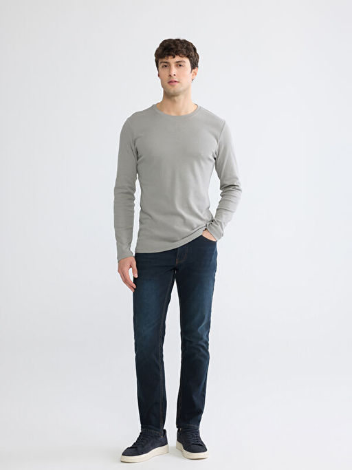 Bisiklet Yaka Uzun Kollu Erkek Ti??rt