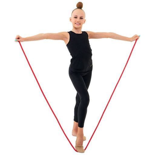 Скакалка гимнастическая утяжелённая Grace Dance, с люрексом, 3 м, 180 г, цвет красный/золотистый  фото 4