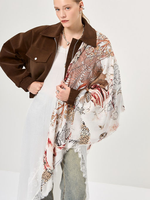 Платок жен. виск+шерсть 130х130 LSZ33-634-08