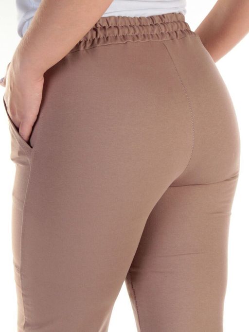QB-65 BROWN Брюки спортивные женские (95% хлопок, 5% стрейч) P&S