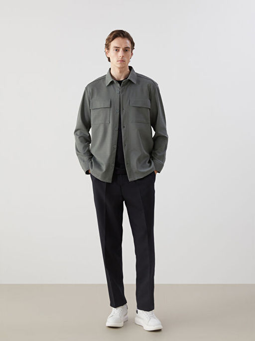 Regular Fit Uzun Kollu Erkek G?mlek Ceket