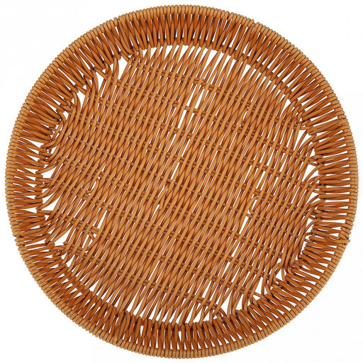 Корзина-сухарница плетеная Кондитер д27,5см h4см, полипропилен, медовый, металлический каркас, форма круглая (Китай) - Домашняя мода фото 3