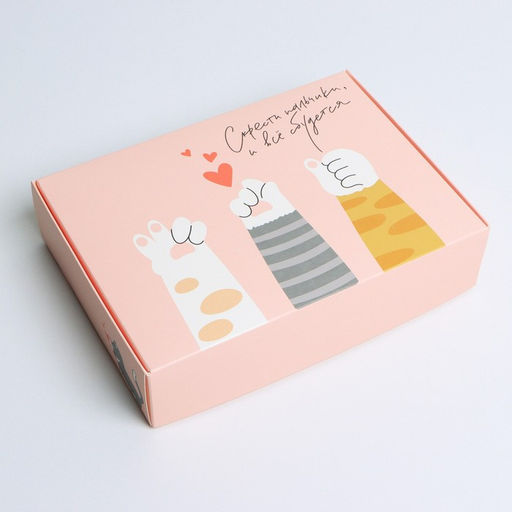 Цена за 2 шт. Коробка подарочная складная, упаковка, Лапки, 21?15?5 см