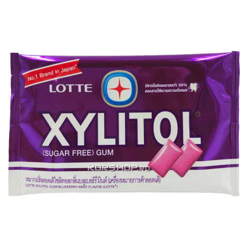 Жевательная резинка Голубика и Мята Xylitol Blueberry Mint Thai Lotte, Таиланд/Вьетнам, 11,6 г Акция