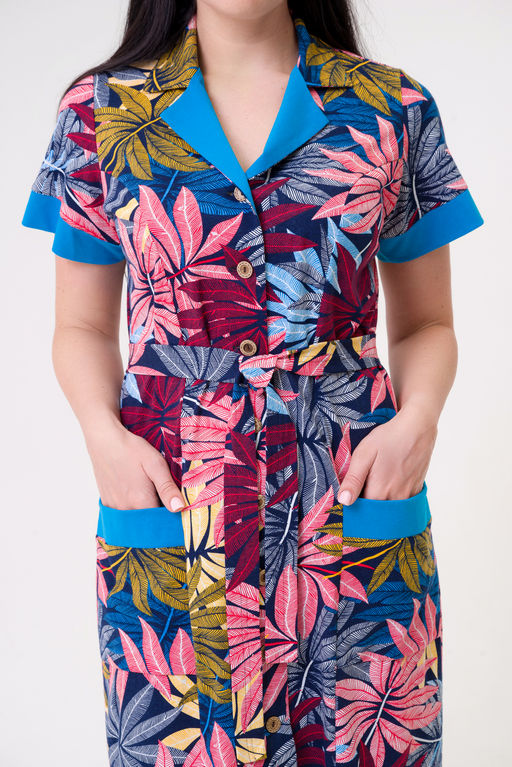 Халат женский из кулирки Елизавета бирюза - Амадэль фото 6