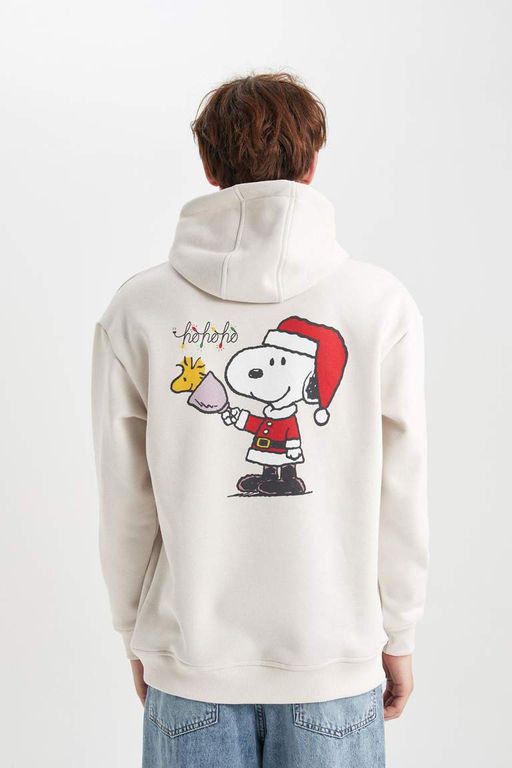 Толстовка свободного кроя с капюшоном Snoopy с рождественской тематикой - Defacto фото 9