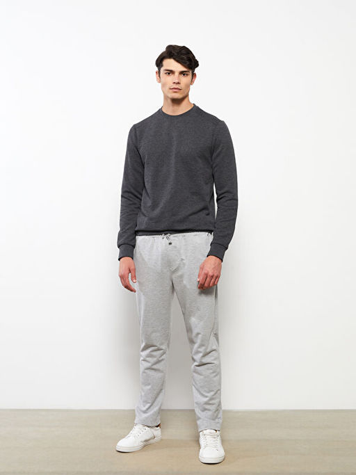Bisiklet Yaka Uzun Kollu Erkek Sweatshirt
