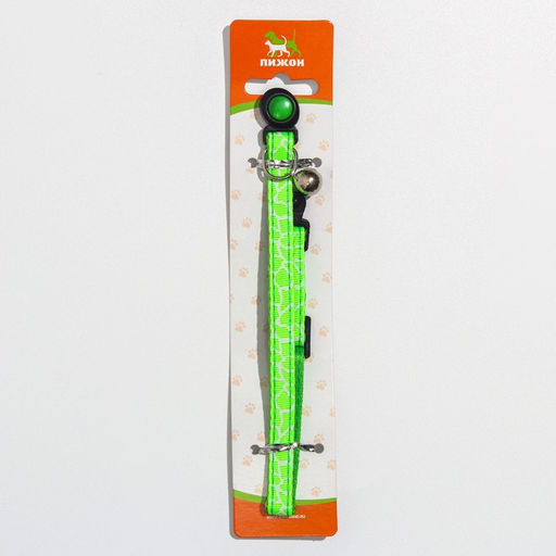 Ошейник кошачий Жираф, 30 х 1 см, зелёный - Пижон фото 5