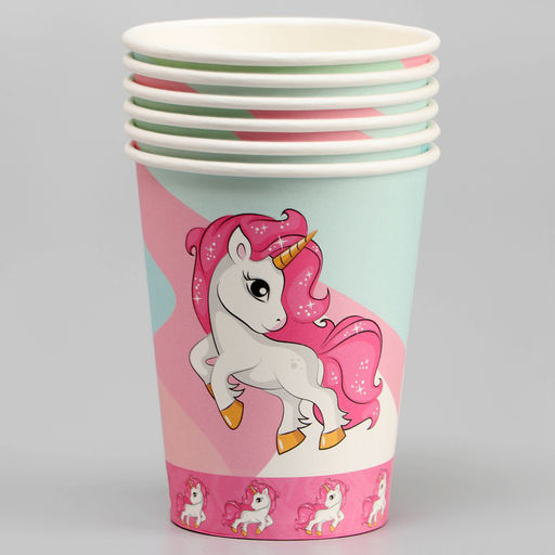 Стаканы бумажные Единорог, 6 шт. - Страна карнавалия фото 2