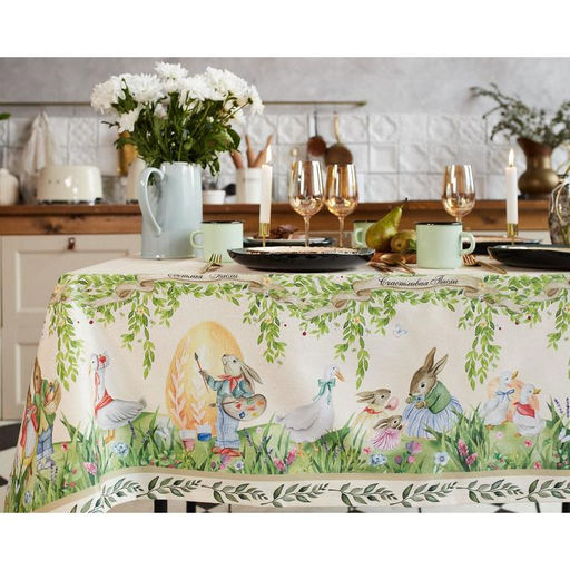 Скатерть Этель Акварельные зайцы 110х147 см, 100% хл, саржа 190 гр/м2  фото 19