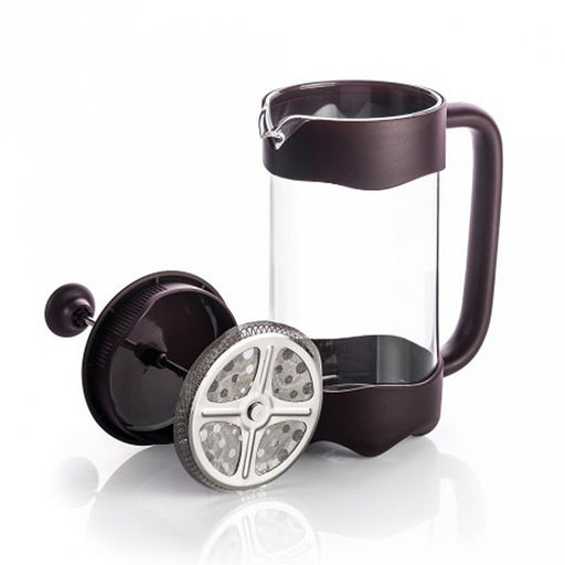 Френч-пресс пластмассовый корпус "Lucas" 1л, колба из боросиликатного стекла s2мм, пресс-фильтр из нержавеющей стали s0,3мм, дополнительный фильтр (сеточка) от чаинок, цветная коробка, "TalleR" (Китай)